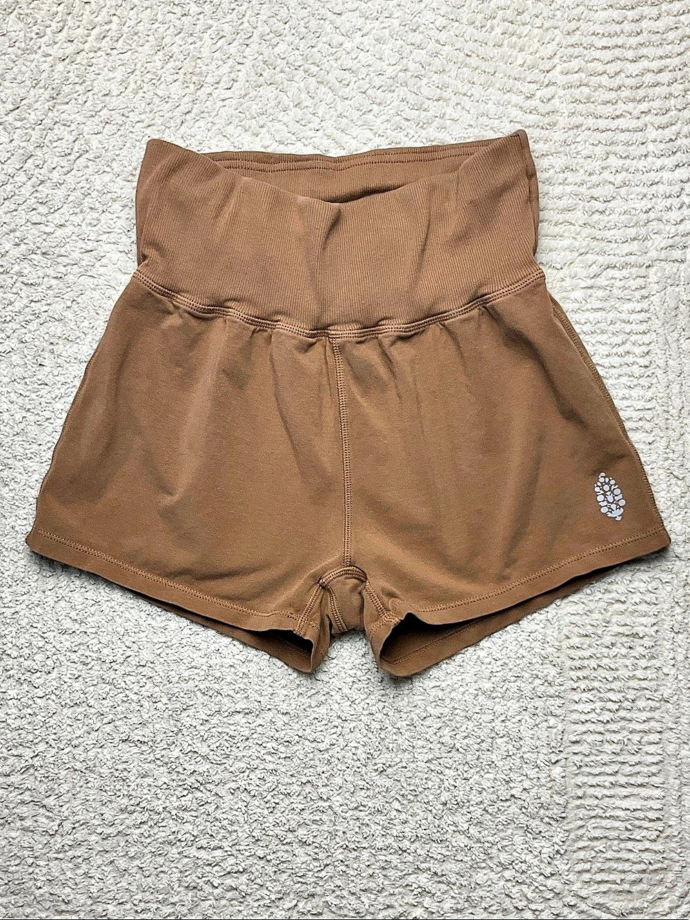 Free People High-Waist Athletic Shorts in Brown Size Medium